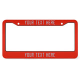 Custom Orange Red Light Blue License Plate Frame