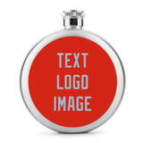 Custom Orange Red Light Blue Hip Flask