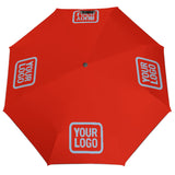 Custom Orange Red Light Blue Automatic Umbrella