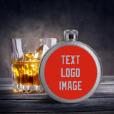 Custom Orange Red Light Blue Hip Flask