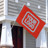 Custom Orange Red Light Blue Flag