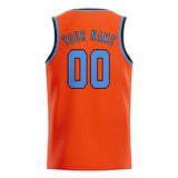Custom Orange Red & Light Blue Colors Design Sports Basketball Jersey