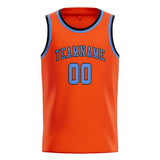 Custom Orange Red & Light Blue Colors Design Sports Basketball Jersey