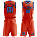 Custom Orange Red Light Blue Basketball Set