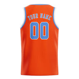 Custom Orange Red & Light Blue Colors Design Sports Basketball Jersey