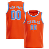 Custom Orange Red & Light Blue Colors Design Sports Basketball Jersey