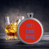 Custom Orange Red Sky Blue Hip Flask