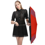 Custom Orange Red Sky Blue Automatic Umbrella