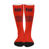 Custom Orange Red Navy Knee-High Sock