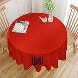 Custom Orange Red Navy Round Table Cloth