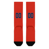 Custom Orange Red Navy Knee-High Sock