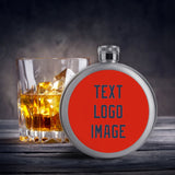 Custom Orange Red Blue Hip Flask