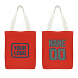 Custom Orange Red Blue Green Canvas Tote Bag