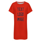 Custom Orange Red Navy Nachthemd