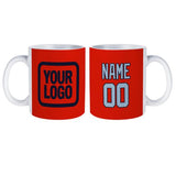 Custom Orange Red Light Blue Mug