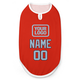 Custom Orange Red Light Blue Pet Vest