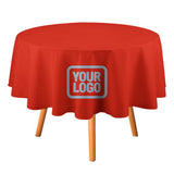 Custom Orange Red Light Blue Round Table Cloth