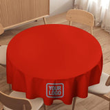 Custom Orange Red Light Blue Round Table Cloth