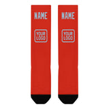 Custom Orange Red Light Blue Knee-High Sock
