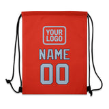 Custom Orange Red Light Blue Drawstring Bag