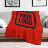 Custom Orange Red Navy Blanket