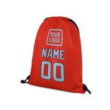 Custom Orange Red Light Blue Drawstring Bag