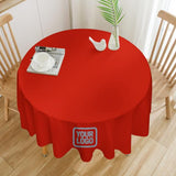 Custom Orange Red Light Blue Round Table Cloth