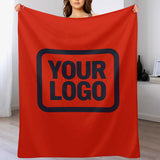 Custom Orange Red Navy Blanket