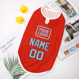 Custom Orange Red Light Blue Pet Vest
