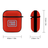 Custom Orange Red Light Blue AirPods Case
