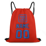 Custom Orange Red Sky Blue Drawstring Bag