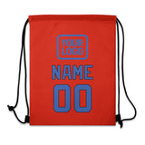 Custom Orange Red Sky Blue Drawstring Bag