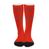 Custom Orange Red Coral Red Knee-High Sock