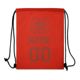 Custom Orange Red Coral Red Drawstring Bag