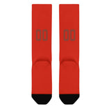Custom Orange Red Coral Red Knee-High Sock