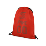 Custom Orange Red Coral Red Drawstring Bag
