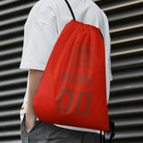 Custom Orange Red Coral Red Drawstring Bag