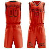 Custom Orange Red Orange Red Basketball Set