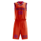Custom Orange Red Pink Basketball Set
