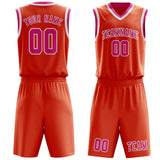 Custom Orange Red Pink Basketball Set