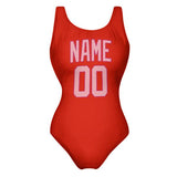 Custom Orange Red Light Pink Swimsuit