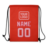 Custom Orange Red Light Pink Drawstring Bag