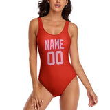 Custom Orange Red Light Pink Swimsuit