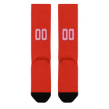 Custom Orange Red Light Pink Knee-High Sock