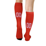 Custom Orange Red Light Pink Knee-High Sock