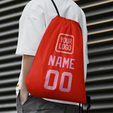 Custom Orange Red Light Pink Drawstring Bag