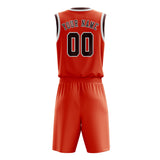 Custom Orange Red Crimson Red Basketball Set