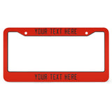 Custom Orange Red Black License Plate Frame