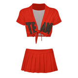 Custom Orange Red Brown Cheerleading Uniform Set