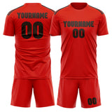 Custom Orange Red Brown Soccer Jersey